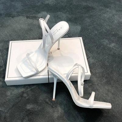 Fashion Shoes for Women Buckle Strap Solid Women's Sandals Peep Toe Thin Heels Super High Pump Women Square Toe Heeled Sandals