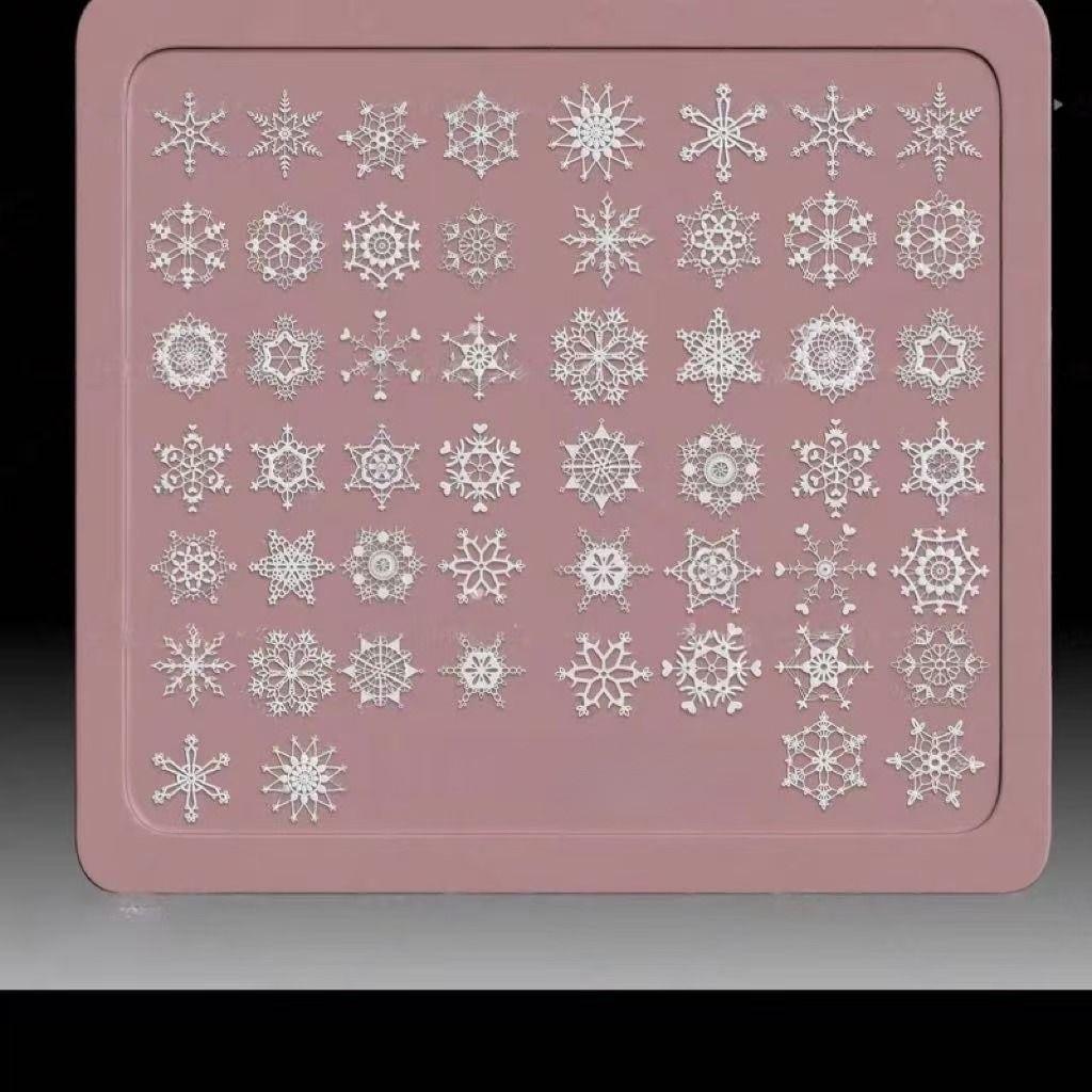 High-Transparency 3D Snowflake Silicone Mold for Christmas Nail Art