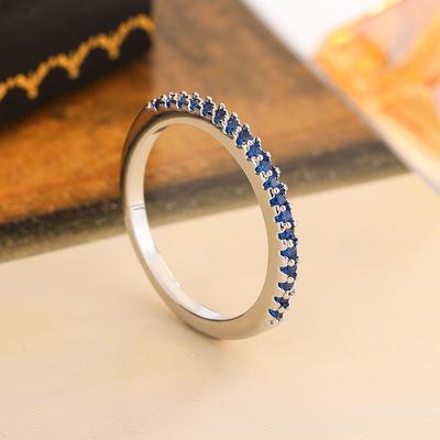7-Color Cubic Zirconia Stackable Ring | Sleek Single Row Design | 925   Plated | Fashion Jewelry for Women