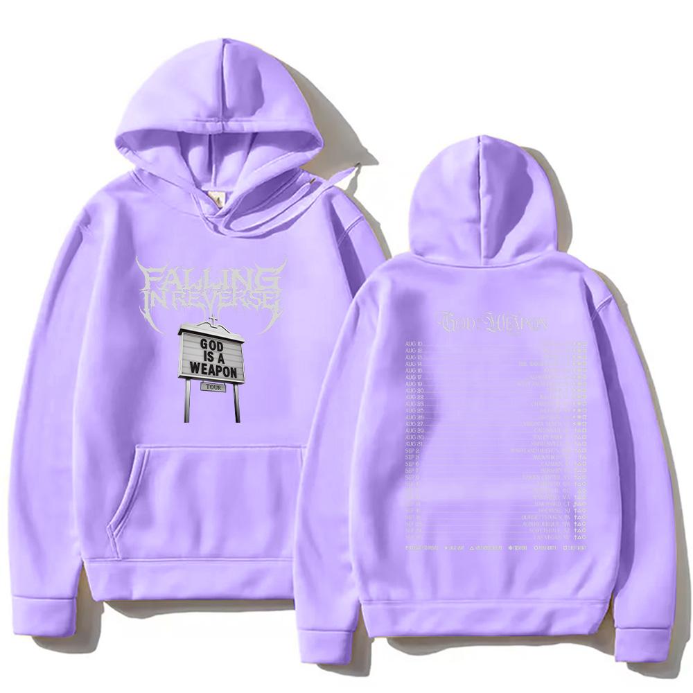 Falling In Reverse God Is A Weapon Tour 2025 Hoodies Men Women Gothic Casual Oversized Sweatshirt Vintage Aesthetic Trends Hoody