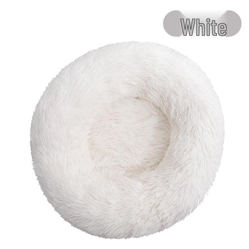 Round Plush Cat & Dog Bed – All-Season Warmth, Multi-Size Options for Small & Medium Pets