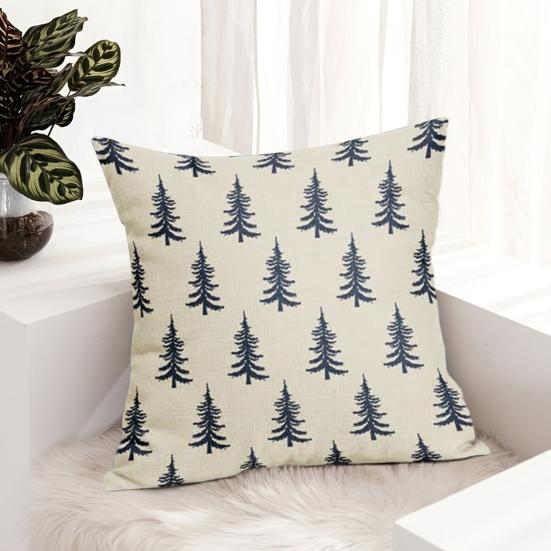 45x45CM Povlak na dekorační polštář s vánočním stromkem Vánoční potisk Povlak na polštář Domov Obývací pokoj Ložnice Pohovka Postel Dekorační čtvercový povlak na polštář