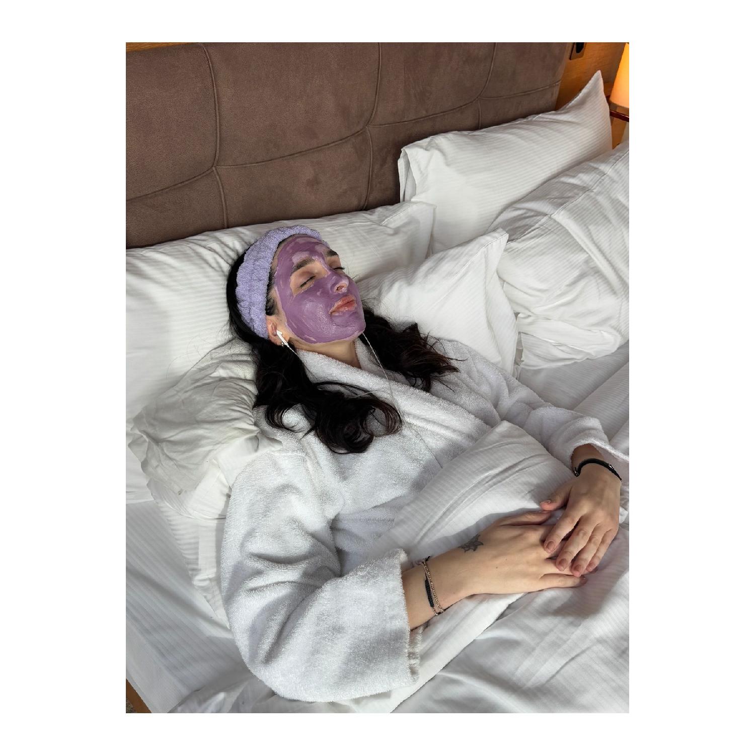 

Hair Band 100% Cotton Towel Cotton Skin Care Makeup Lilac Bandana лиловый