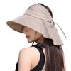 Wide-brimmed open-top sun protection hat for women, summer outdoor breathable UV protection sun hat, hiking and mountaineering shawl hat