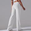 Brushed Breathable High-waist Elastic Loose Casual Pocket Wide-leg Nine-point Pants Running Fitness Yoga Leggings
