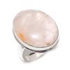 Gema Quartzo Rosa Prata de Lei 925 Joia Anel Tamanho 9