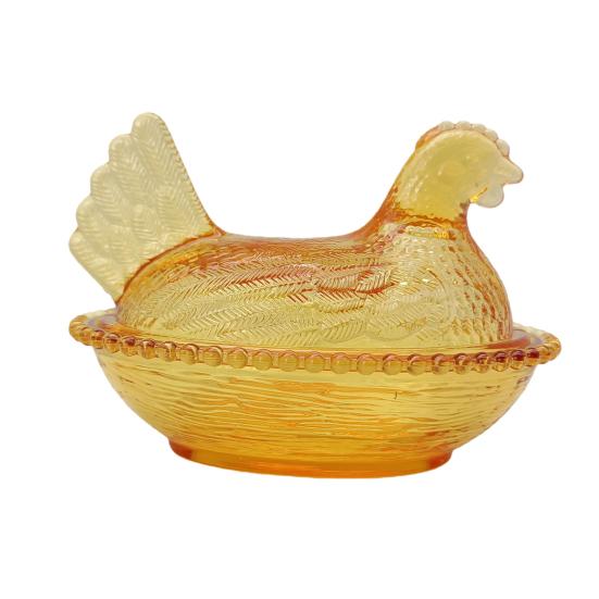 Блюдо в форме курицы Пищевой пластик Банка для конфет с крышкой Герметичный Пылезащитный контейнер для хранения Коробка для организации дома жёлтый