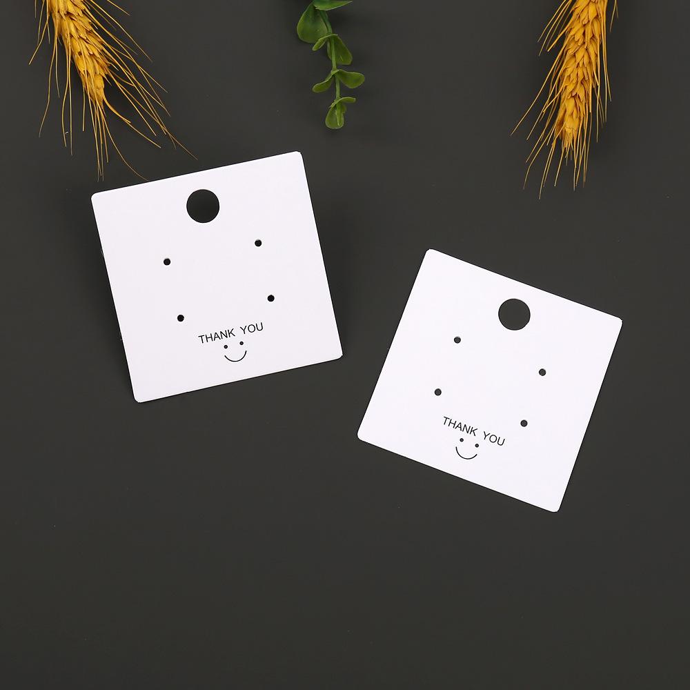 4-Hole Smile Face Earring Display Card - Simple Fashionable Jewelry Tag