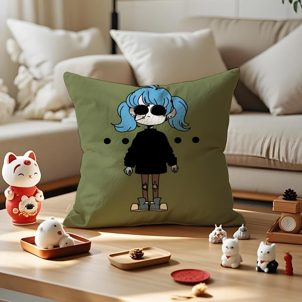 

Sally Face Cushion Cover Anti-dustmite Pillowcase Invisible Zipper Silky Short Plush Sofa Cushion Cover 30X30cm