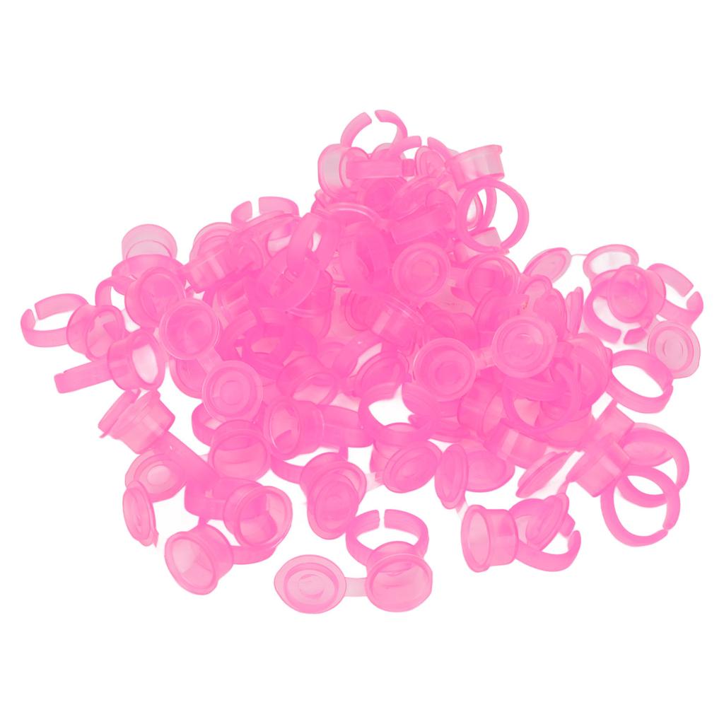 50Pcs Microblading Pigment Ring Cups with Cover for Tattoo Ink Semi Permanent Makeup Eyebrow Glue Container