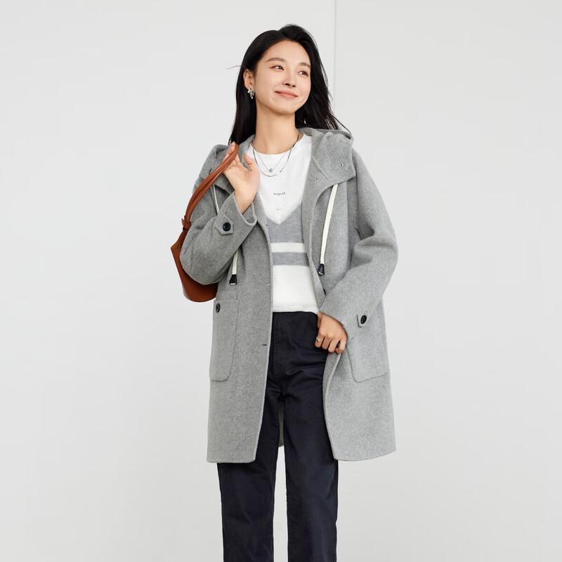 Women's Hooded Double-Faced Wool Coat
