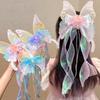 Cute Big Bow Princess Style Girl Woven Hair Strap Hair Clip With Long Tail Headwear Hair Accessories