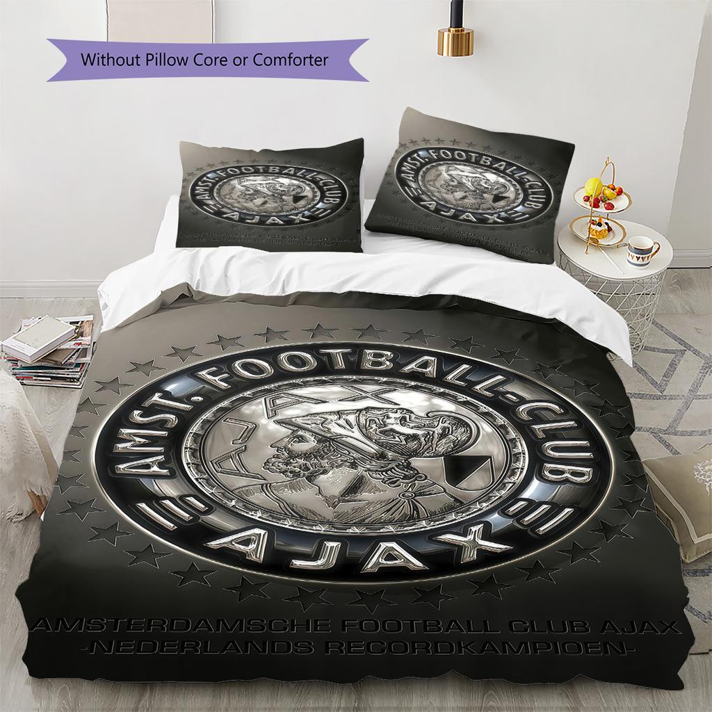 AFC Ajax Bedding Quilt Set Quilt Cover Pillowcase Home Decoration Birthday Gift (1 * Duvet Cover + 2 * Pillowcase, Without Core)