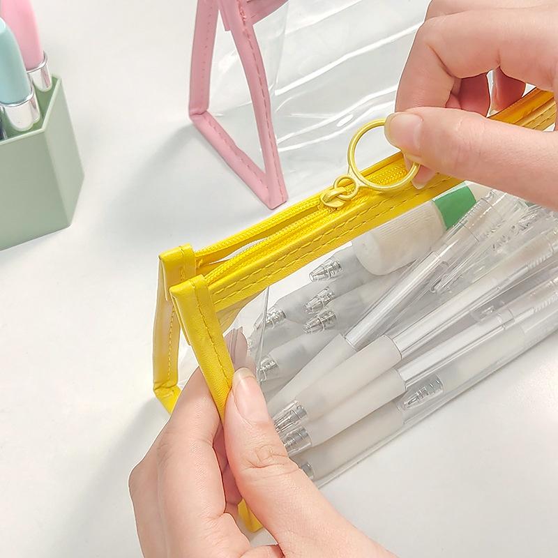 Clear PVC Pen Bag Pencil Case Ins DIY Pattern, Pencil Pouch, Portable Pencil Bag, Pen Case for School & Office