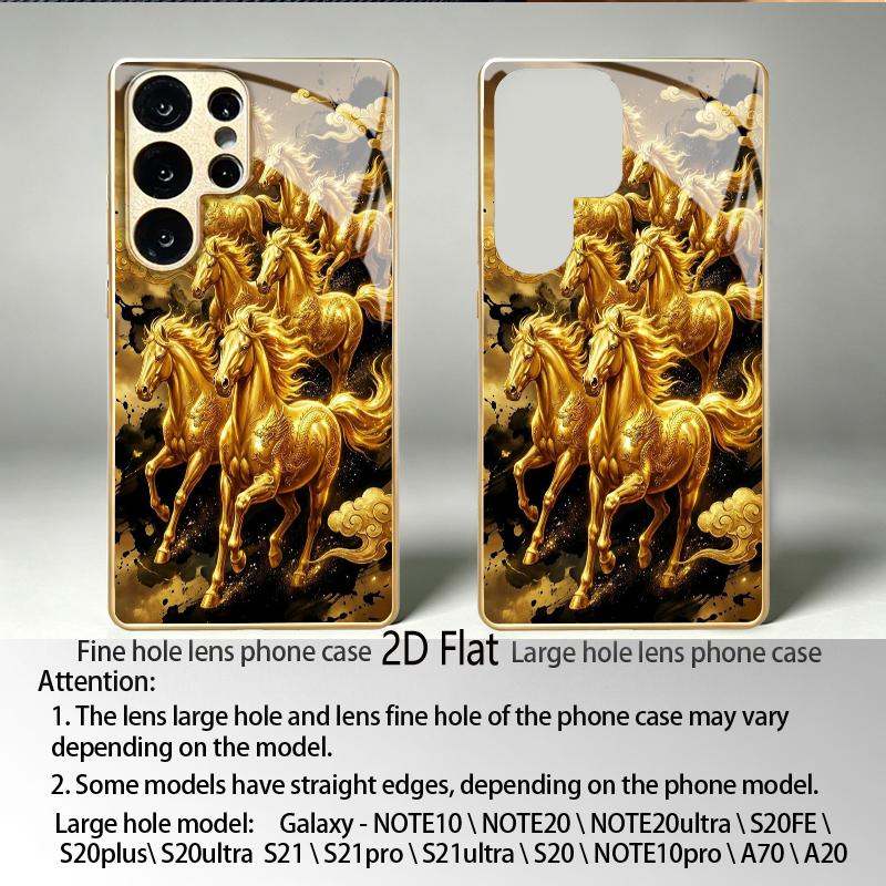 Galloping Golden Steed for Galaxy S24Ultra S23 S22 S25 S21 S20UltraA55A15A16Phone case Pattern Shockproof Protective Back Cover