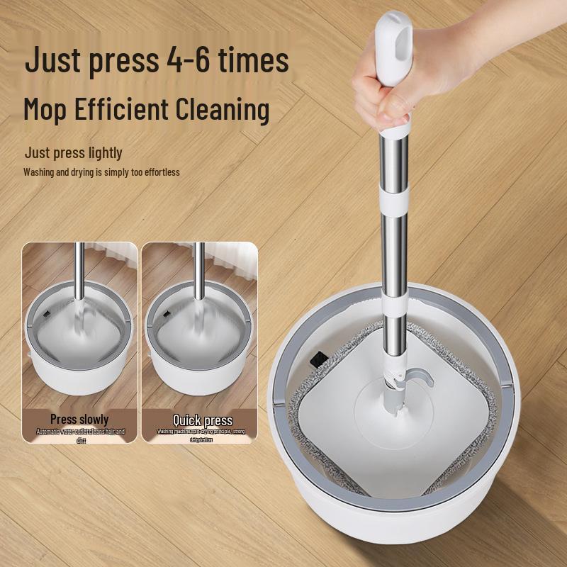 Hands-Free Spin Mop & Bucket with Efficient Dirt Separation and Water Absorption