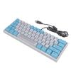 Drátová RGB klávesnice Citlivé ovládání Rychlá odezva 62 kláves Bílé a modré krytky kláves Herní