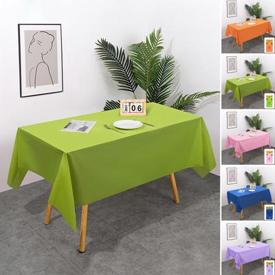 Disposable Tablecloth PE Material Thick Rectangular Table Cloth Easy To Use Solid Color Table Cover Birthday Party Decoration