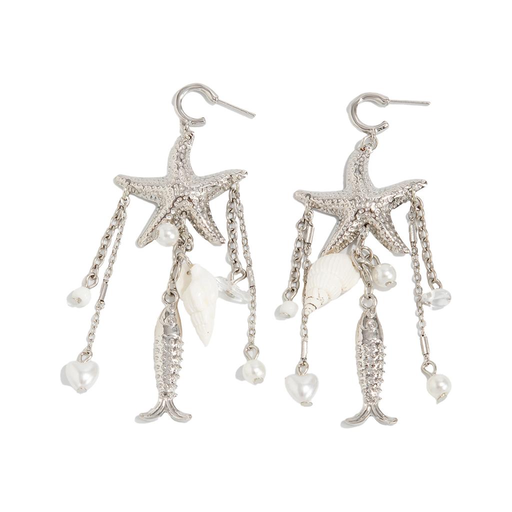 Ocean Style Design Drop Earrings Glossy Texture Smooth Surface Drop Earrings for Birthday Stage Party Show Balls