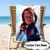 Custom Name Chucky Microfiber Beach Towel Super Soft & Absorbent for Bath, Beach, Travel  Bath Time Accessory, Fan gifts