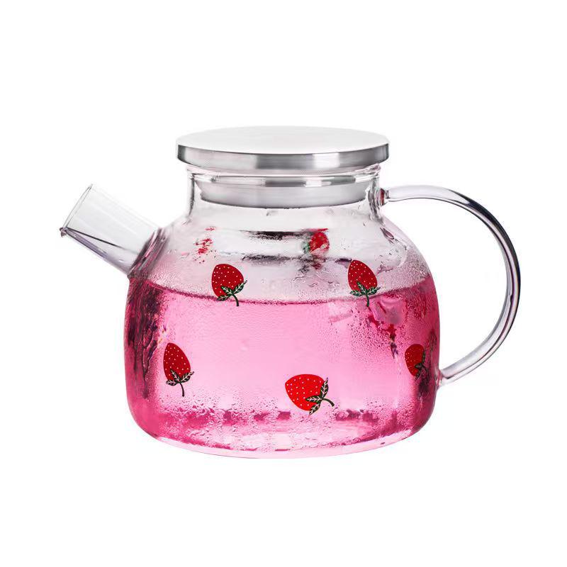 Grote Hittebestendige Borosilicaatglas Waterkoker met Handvat voor Hete & Koude Dranken