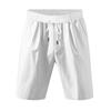 Men's Loose Fit Linen Beach Shorts with Elastic Waistband and Drawstring