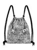 OTHER-worldly Fur Pompoms Gym Sack [White Leopard]