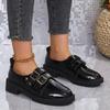 2024 Autumn Women New Buckle Decor Loafers Retro Solid Mary Jane Shoes Daily Shopping Ladies Thick Heels Zapatos Mujer