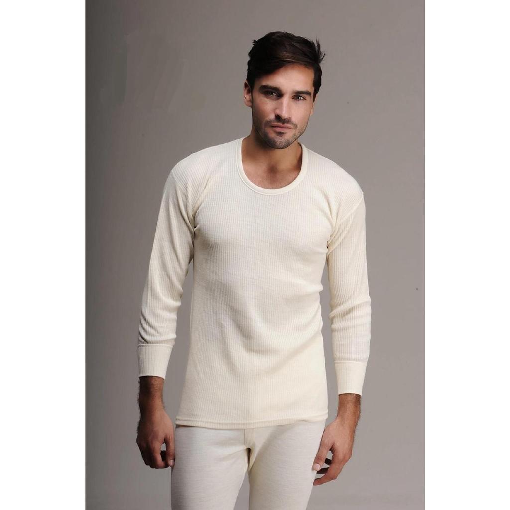Men's 100% Wool Long Sleeve Undershirt Tights Underwear Set 1002 - 1001- 1 Set
