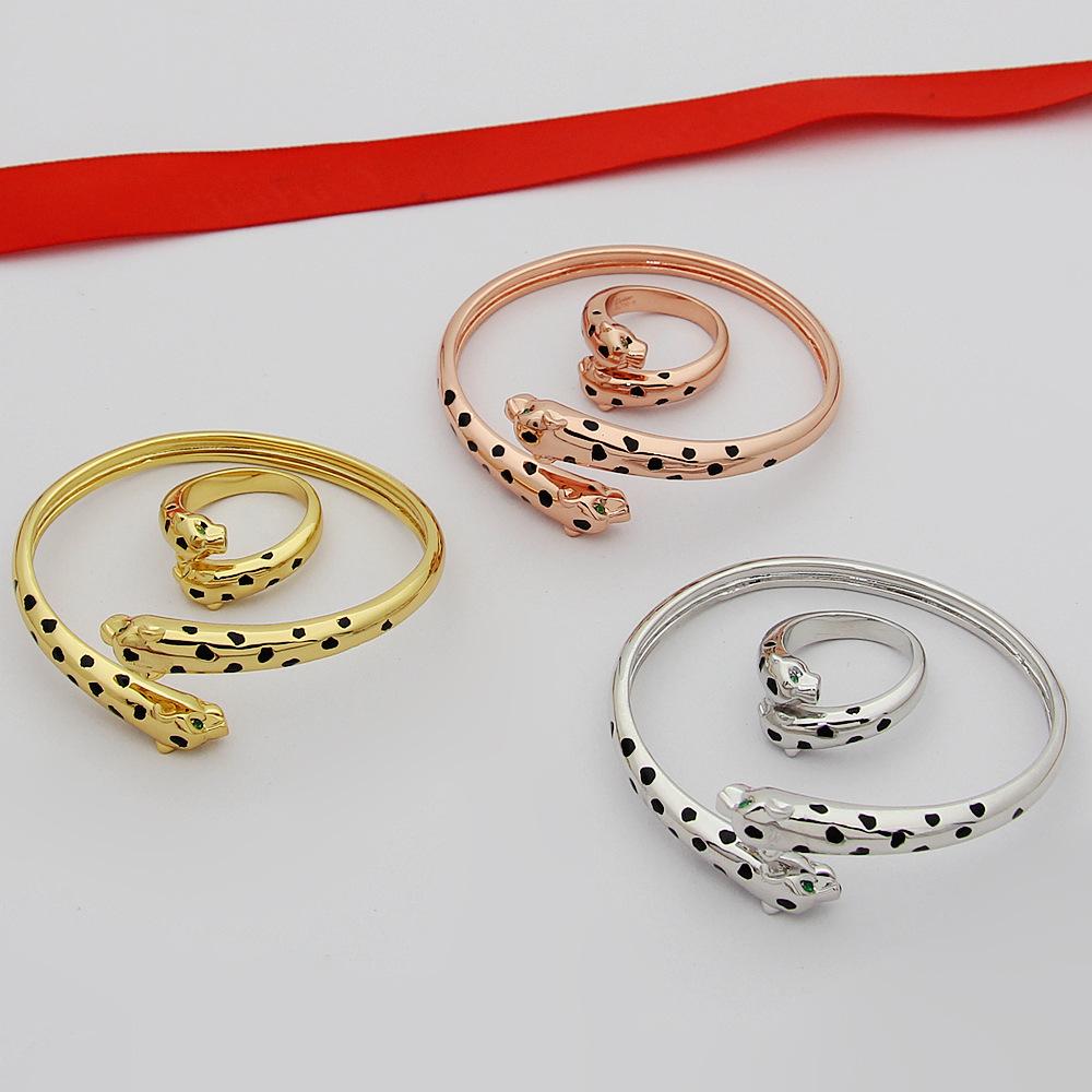 Yakin jewelry wholesale, Kajiafeng fine version double-headed leopard ring, leopard ring, narrow version leopard open ring