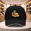 Unisex Casual Baseball Cap with Watermelon Pineapple Orange Fruit Print Adjustable One Size Hat for All Seasons