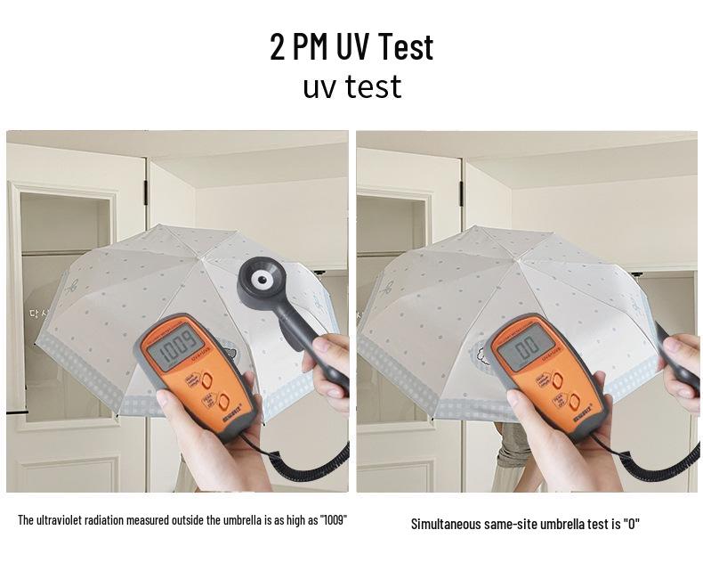 Chic Student Folding Umbrella: UV Protection, Dual-Use Automatic Sunshade