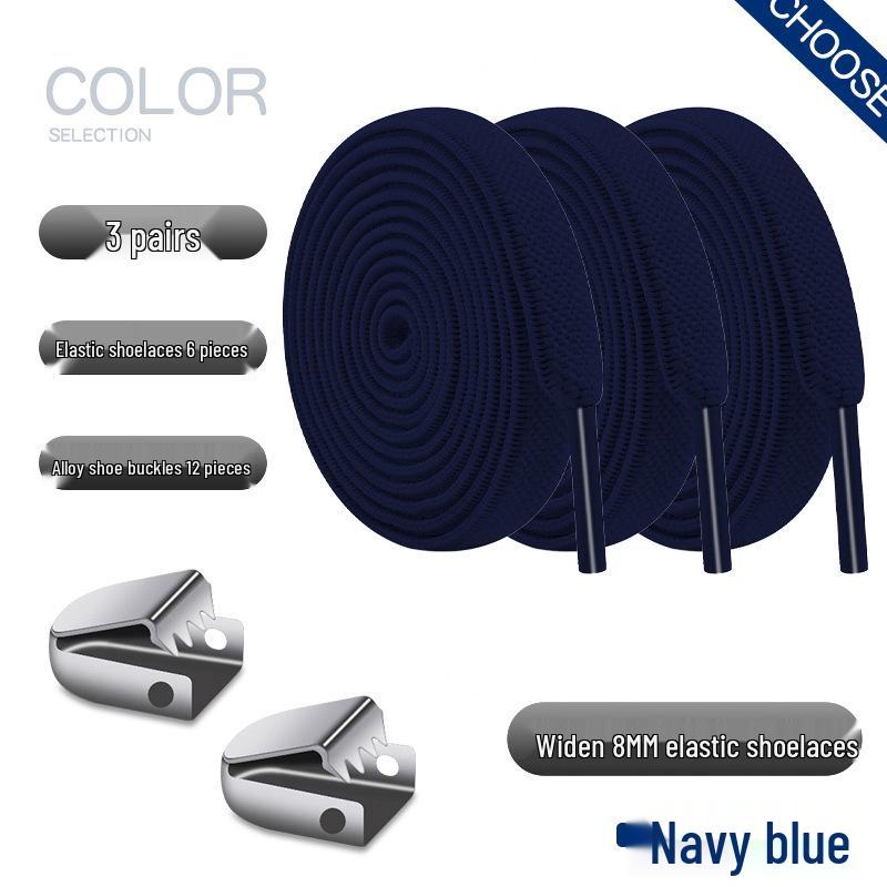 Elastic No-Tie Shoelace Buckle - White Flat for Men, Women, Kids