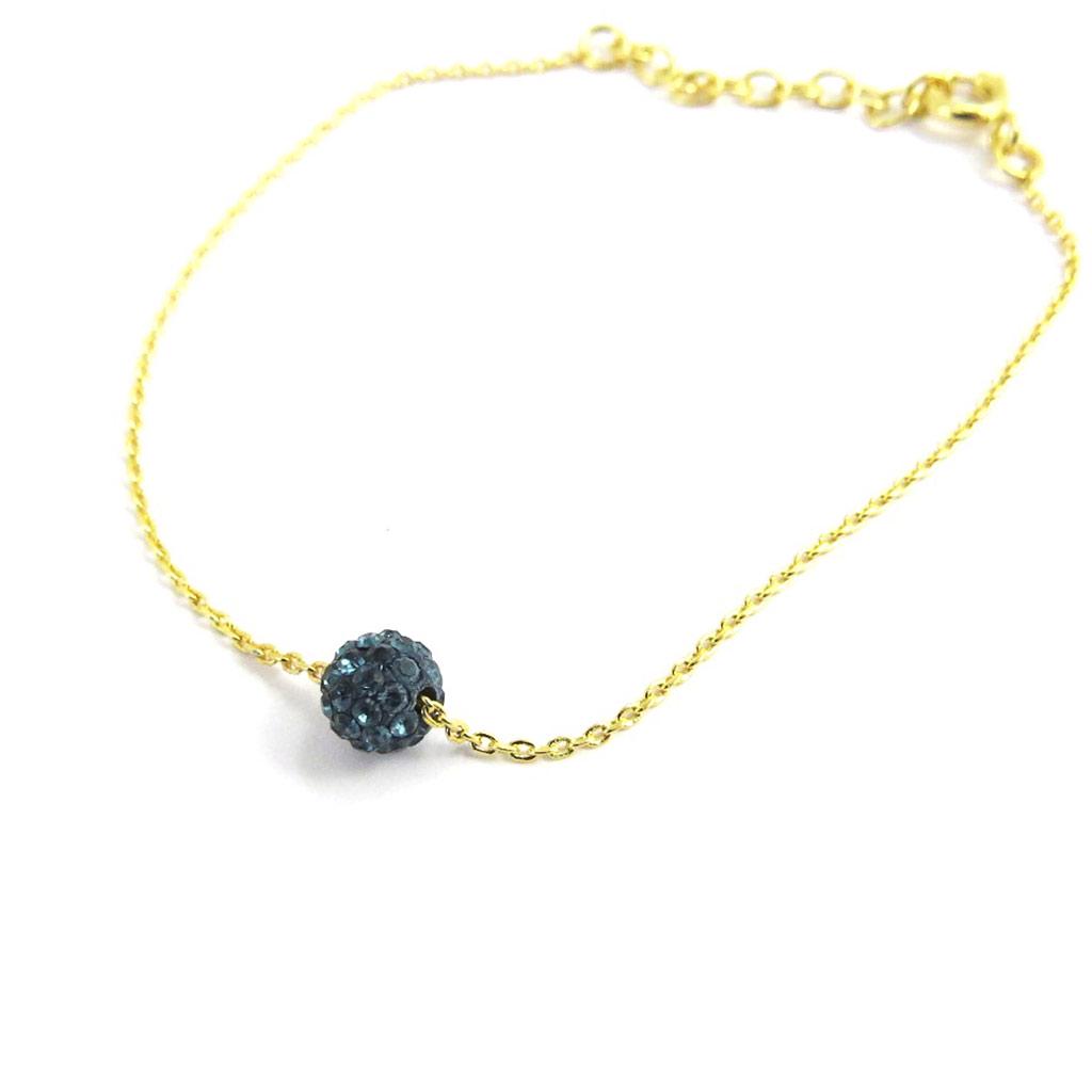 Les Trésors De Lily [M0925] - Modrý pozlacený náramek 'Sissi' - 6 mm