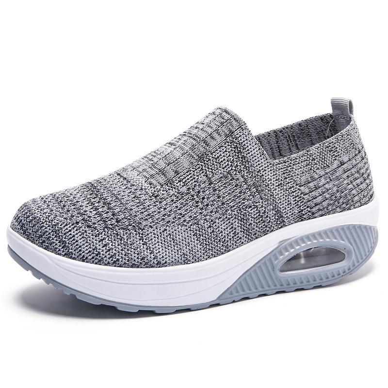 2023 Women's Air Cushion Casual Sports Shoes - Flying Weave, Rocking Sole Design