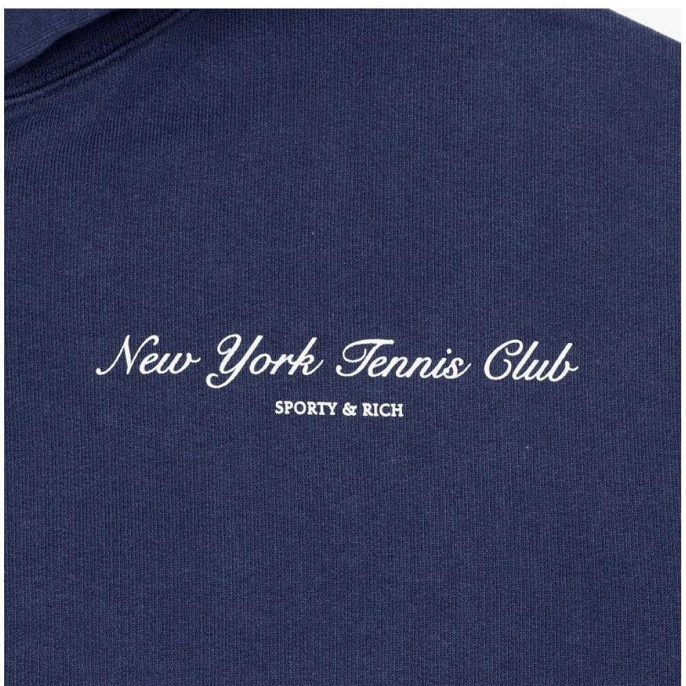 Sporty   Rich Dark Navy Ny Tennis Club Hoodie Zip St068621402bl106
