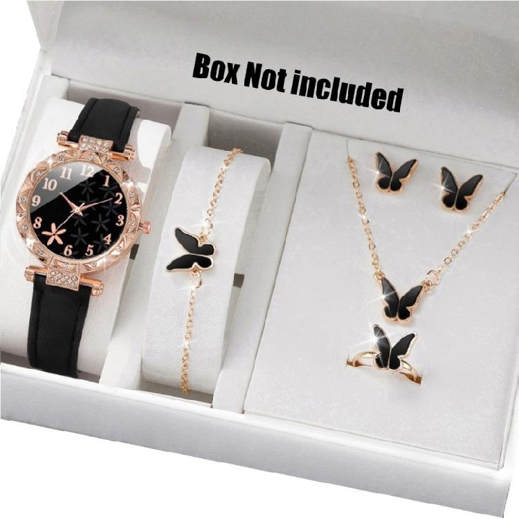 Jewelry and Butterfly Watch Set Trendy Alloy Jewelry Elegant Alloy Accessories Alloy Texture Perfect for Women Fashion