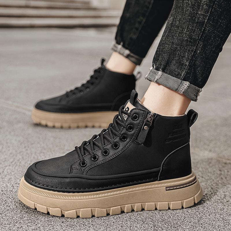 High Top Autumn British Retro Casual Martin Boots Sports Waterproof Black Boots