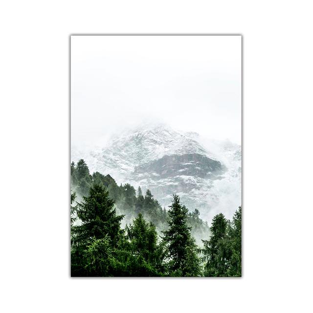 Foggy Forest Wall Art Canvas Painting Scandinavian Poster and Print Nature Landscape Nordic Decoration Picture Modern Home Decor