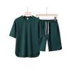 Men's Summer Two-Piece Set: Breathable T-Shirt & Elastic Shorts.