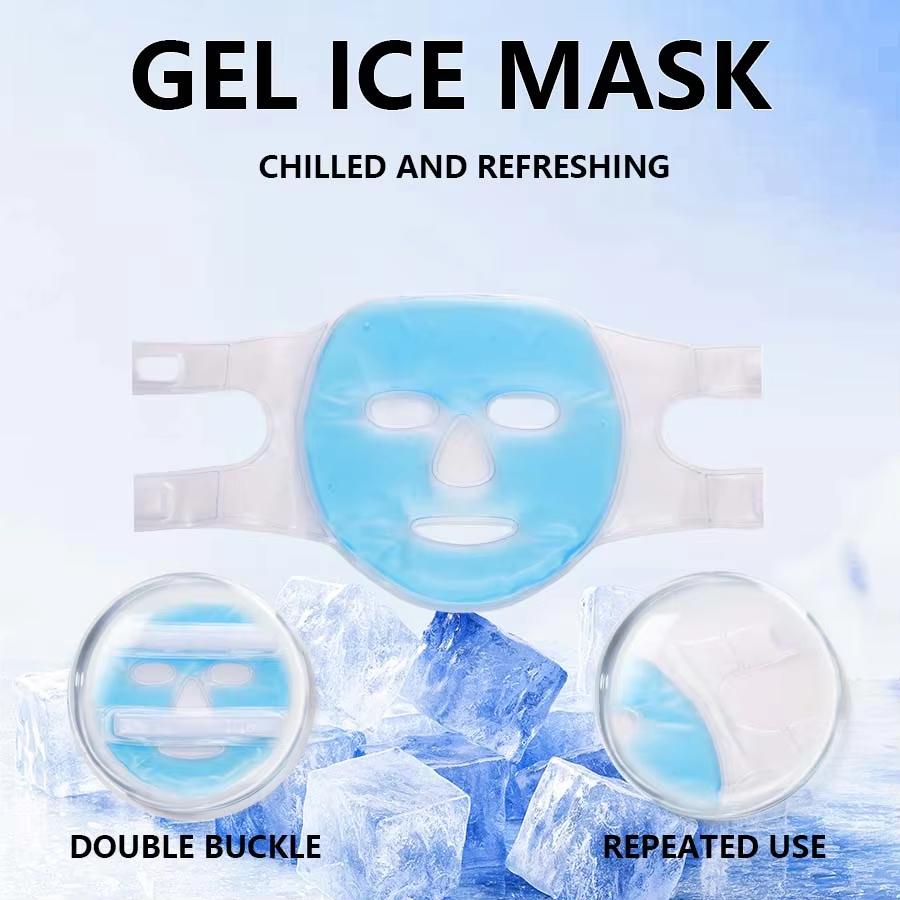 SPA Ice Cold and Hot Heat Full Face Eye Mask Sleeping Ice Pack Reduce Face Puff Dark Circles Gel Beads Compress for Woman