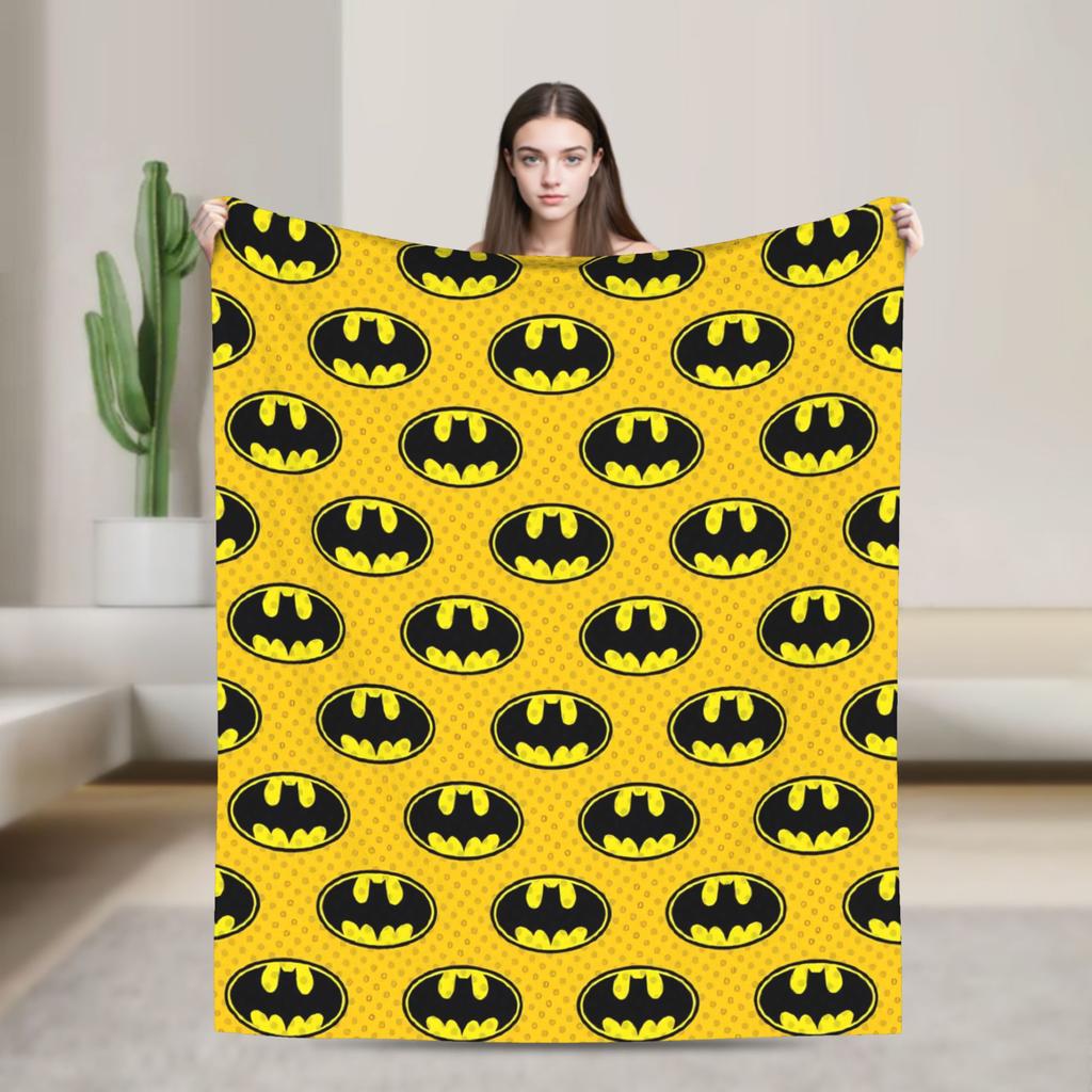 Batmans Graffiti Knitted Blankets Flannel Super Warm Throw Blanket for Bedroom Sofa Bed Rug