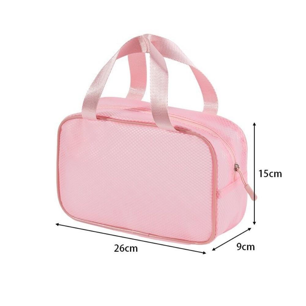 New Large Capacity Mesh Makeup Bag Handheld Transparent Cosmetic Bag Waterproof Zipper Storage Pouch Travel