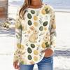 Women's Daily Casual Long Sleeved Easter Printed Round Neck Top