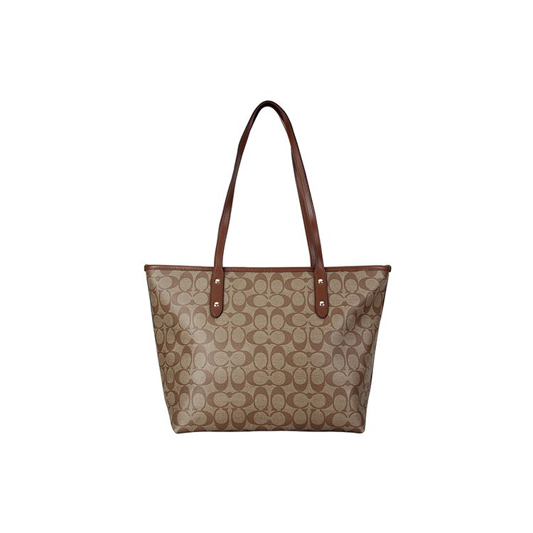 Coach City Zip Tote 30 Classic Monogram Tote Shopping Bag Women tote Khaki 58292-IME74