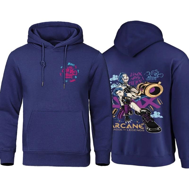 Arcane Hoodie Men Anime Jinx Hoodies Autumn High Quality Fleece Sweatshirt Street Hoody Flexible Oversize Men's Clothing Hoodies & Sweatshirts Men’s