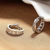 Orecchini a cerchio carini da donna con pietra di zircone rotonda bianca Moda vintage Colore argento Matrimonio Per donne