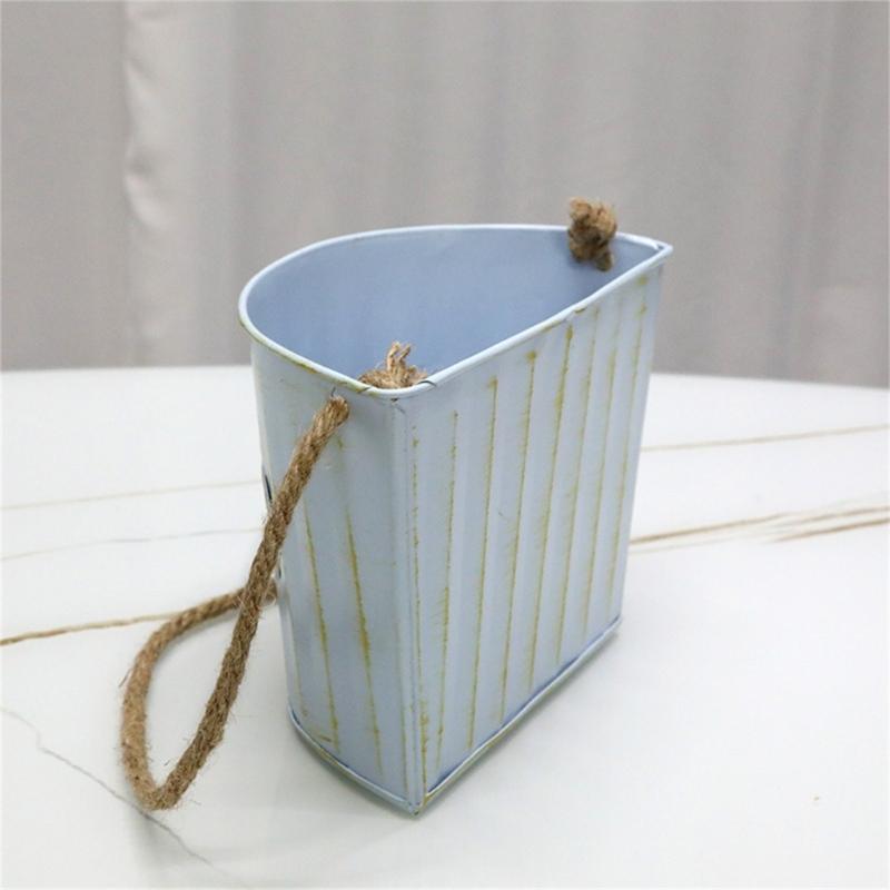 Hanging Small Iron Bucket Decorative Plant Pots Plant Hanging Pots Wall Hanging Indoor Flower Basket Metal Flower Pots