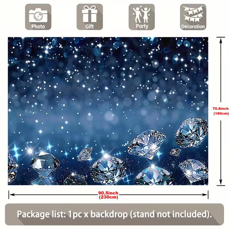 

2D Flat Sparkle Diamond Bokeh Backdrop, Elegant Background for Prom, New Year & Holiday Events 47.2x31.5inch/120*80cm