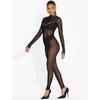 See-through Long Sleeve Mesh Rompers Sexy Perspective Long sleeve Mesh One-Piece Trousers